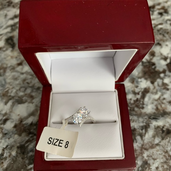 Double circular clear Stone ring - Picture 4 of 4